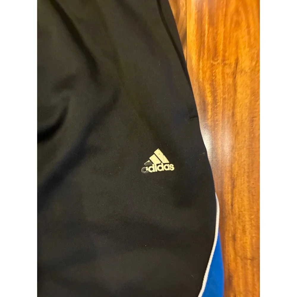 Adidas Climalite Track Pants Mens Small Black Blue White Stripes Y2K Sportswear